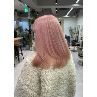 セミロング カラー ピンクカラー🎀/ ミルクティー🍼花音のヘアスタイル