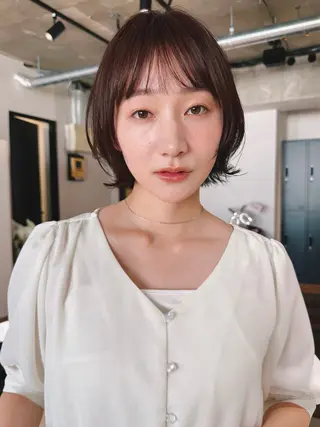 ショート カラー パーマ 🫧小顔×似合わせ× 透明感カラー🫧のヘアスタイル