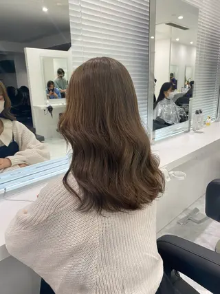 セミロング カラー ✨透明感、艶髪ヘア✨ 韓国ヘア特化💖のヘアスタイル