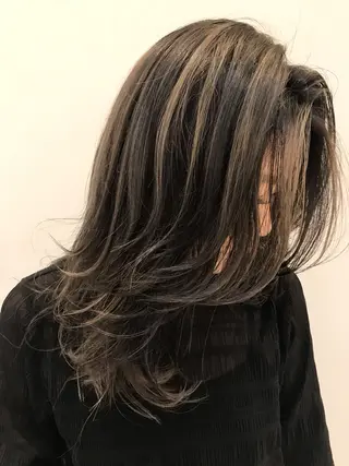 ロング カラー シールエクステ⭐️ オオミタクヤのヘアスタイル