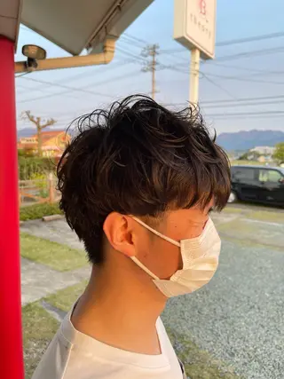 パーマ メンズ 三好 達也のヘアスタイル