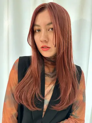 ロング カラー 韓国🩵海外ヘア 宮川華奈のヘアスタイル