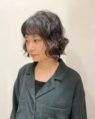 ミディアム パーマ 門崎未依/レイヤー/ メンズカット🪿🌼のヘアスタイル