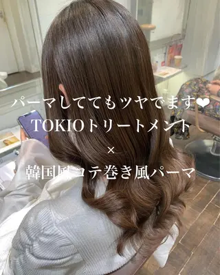 ロング パーマ GO TODAY シェアサロン 銀座Arc店所属・デジタルパーマ🫧 韓国風ヘア🫧サクラのヘアスタイル