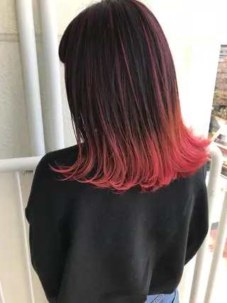 ミディアム カラー パーマ ヘアアレンジ メンズハイトーン メンズバレイヤージュのヘアスタイル