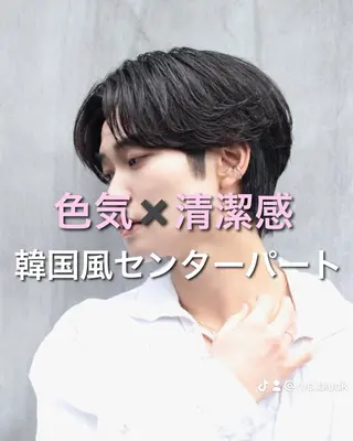 パーマ ヘアアレンジ メンズ Ryo横浜韓国ヘア/ ハイトーン/縮毛矯正のヘアスタイル