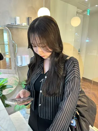 ロング カラー 韓国ヘア🇰🇷/ 顔周り/松田光里のヘアスタイル