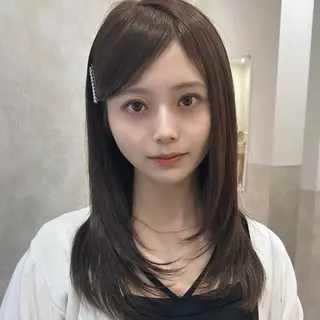 セミロング カラー レイヤー/艶カラー/ Natsuho💞のヘアスタイル