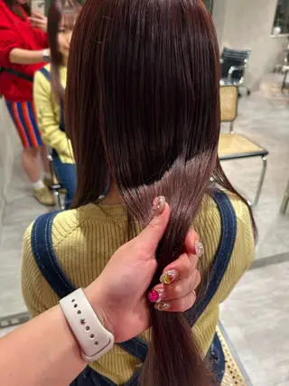 ロング カラー ayano🍒パーマ 暖色カラーのヘアスタイル