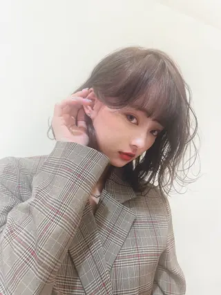 ミディアム 韓国風レイヤーカット 松葉翔のヘアスタイル