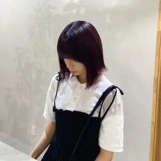 カラー ぱつっとボブ/ショ ート/タカダアスミのヘアスタイル