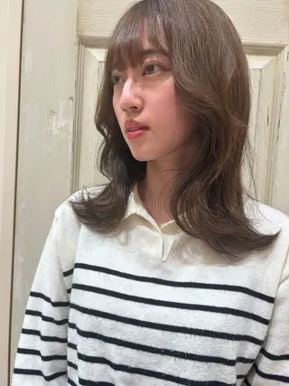 ミディアム Yamamoto 半個室美容室zinaのヘアスタイル