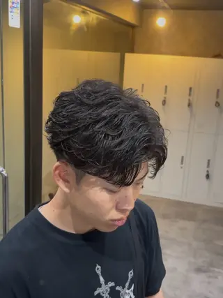 ミディアム りょうま⚡️メンズ パーマ特化⚡️新小岩のヘアスタイル