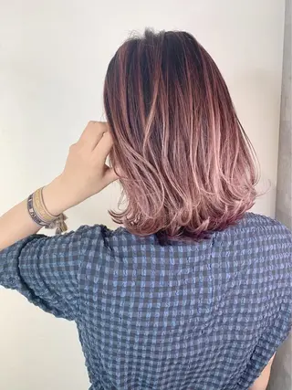 ミディアム 渋谷/ハッシュ レイヤーカット/会田のヘアスタイル