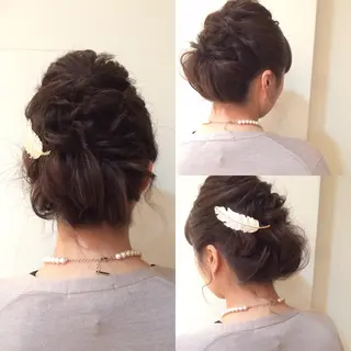 ミディアム ヘアアレンジ ReMix 新宿店所属・タジマ ヤスヒサのヘアスタイル