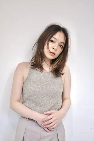 ミディアム カラー KOHNO/ブリーチ なし/透明感カラーのヘアスタイル