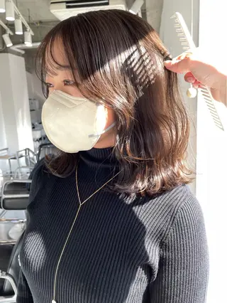 ミディアム カラー silo所属・silo MOKA 顔周りカット🦦のヘアスタイル