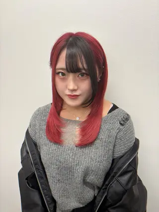 セミロング カラー COTAN所属・🍒YUI🍒 暖色カラー/ブリーチのヘアスタイル