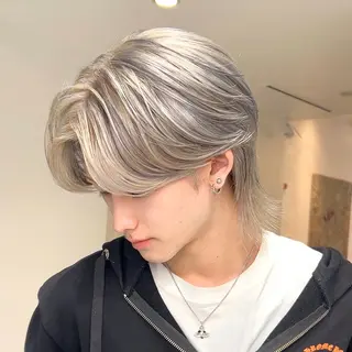 ミディアム カラー メンズ 岡田大志🇰🇷 中/韓メンズヘアのヘアスタイル