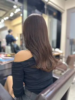 ロング カラー パーマ 小顔カット✨ 透明感カラー✨kyoのヘアスタイル