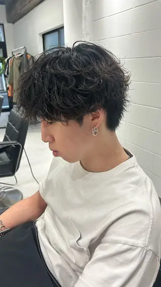 ショート パーマ メンズ fifth 原宿　【フィフス】所属・fifth/メンズ パーマ/川﨑泰就のヘアスタイル