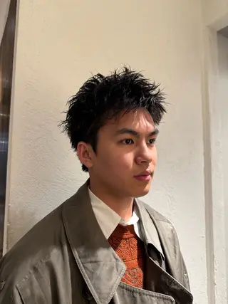 ショート パーマ メンズ heavenly by HAVANA新宿所属・メンズショート/ピン パーマ/新宿/フウガのヘアスタイル