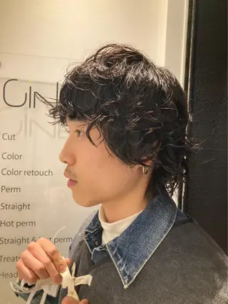 ショート パーマ メンズ CiNEMA daikanyama所属・透明感カラー🫧 今泉健太のヘアスタイル