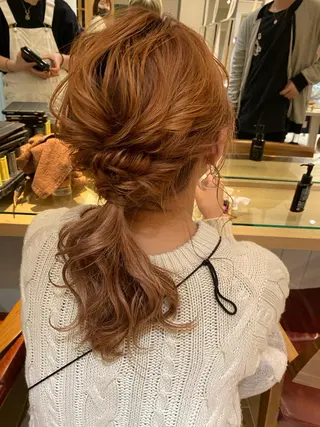 ヘアアレンジ 透明感カラー・ 髪質改善🩵イケダのヘアスタイル