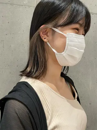 ミディアム カラー パーマ ヘアアレンジ ネイル マツエク・マツパ Miku /ブリーチ/ボブのヘアスタイル