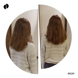 ミディアム セミロング カラー パーマ ✨縮毛矯正✨髪質改善 ナカシマ ユミのヘアスタイル