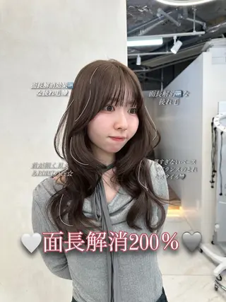 カラー ARMONY表参道店所属・韓国風レイヤーカラー ライムのヘアスタイル