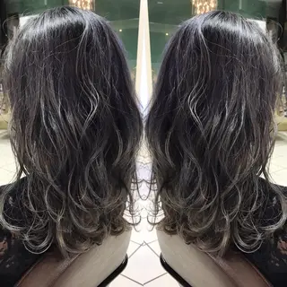 セミロング カラー シールエクステ⭐️ オオミタクヤのヘアスタイル