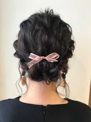 セミロング ヘアアレンジ ながやま まいのヘアスタイル