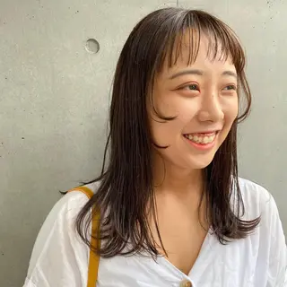 セミロング カラー irwi/イルウィ所属・miku🎀門前仲町 ブリーチ・レイヤーのヘアスタイル