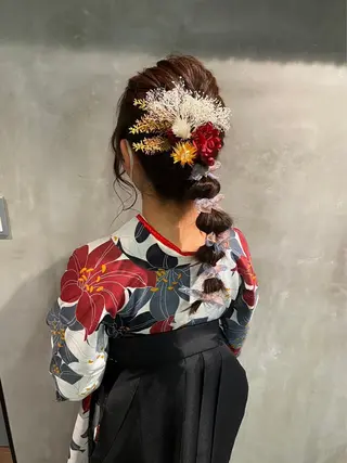 セミロング 艶暖色カラー🍒 縮毛矯正ほののヘアスタイル