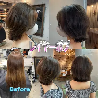 ミディアム カラー 🍀アレンジ簡単ヘア ☘️石田万里奈🍀のヘアスタイル