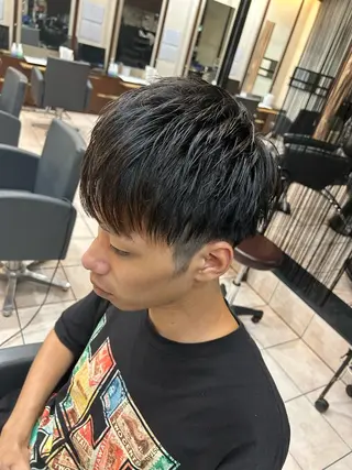 ミディアム メンズ 大阪/梅田/シャドウ パーマ/ノボリユウタのヘアスタイル