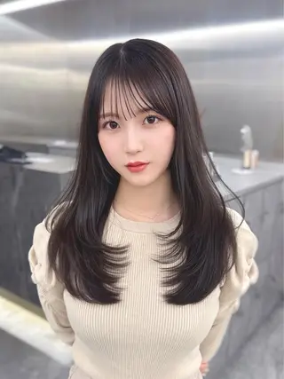 ロング カラー MAEUL luna所属・前髪顔周り/レイヤー 韓国/桔川恒のヘアスタイル