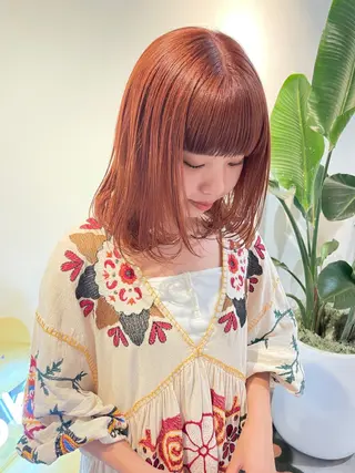 ミディアム カラー 若月 あやかのヘアスタイル