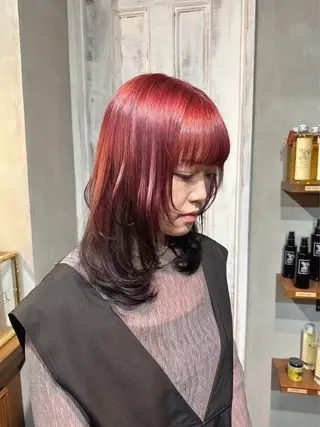 セミロング カラー saya 🧸 カット/縮毛矯正のヘアスタイル