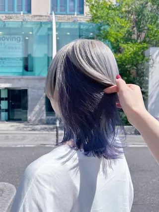 セミロング カラー 💕ブリーチ/ヘアメ 🎀YUUKAのヘアスタイル