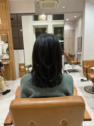 ミディアム レディースショート／ メンズパーマ／足立のヘアスタイル