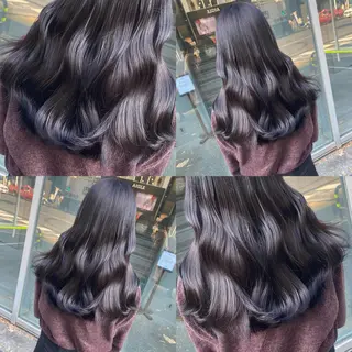 セミロング カラー ブリーチなしカラー の職人YOSHIKIのヘアスタイル