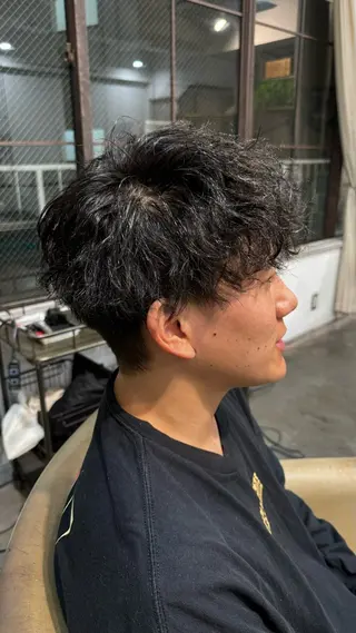 ショート パーマ メンズ 🔆髪質改善 透明感 カラー🔆佐々木貴仁のヘアスタイル