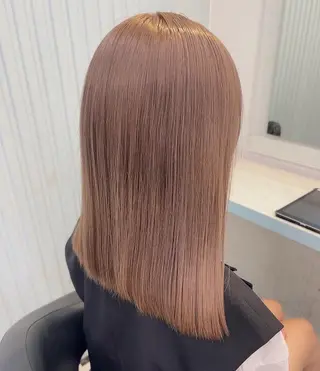 セミロング カラー 🥞ベージュ系カラー 【すずきりほ】🥞のヘアスタイル