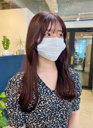 セミロング カラー 暖色カラー/天神/ ヘイマサクラのヘアスタイル