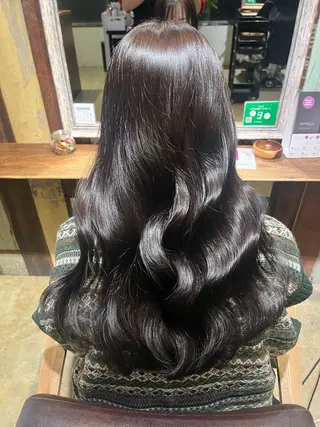 ロング カラー えんぐちとも／透明感 カラー／博多ボブのヘアスタイル