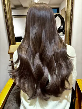 ロング カラー パーマ レディースカット無料 🎀yuikaのマツエク・マツパデザイン