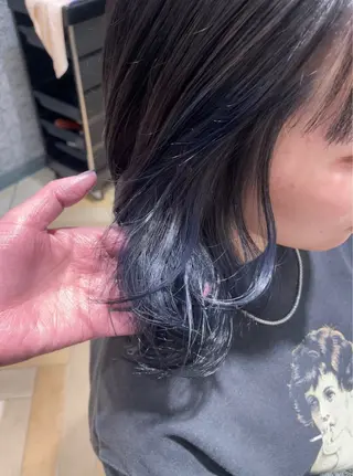 ミディアム カラー 顔周り\エクステ\ 透明感カラー\まりんのヘアスタイル