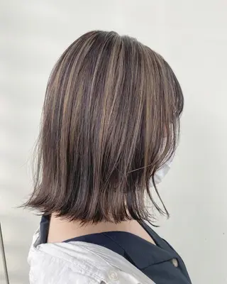ミディアム カラー 韓国ヘア顔周りカット 艶髪ベージュtamaのヘアスタイル